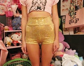 gold hot pants womens