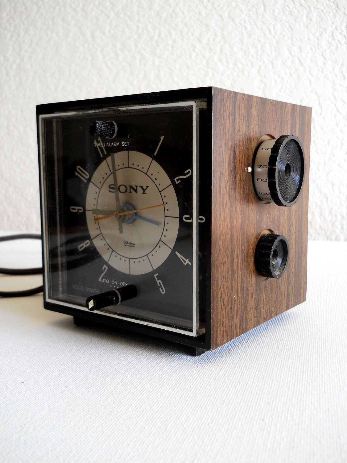 Vintage Clock Radio Sony Solid State Cube Clock Radio