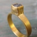 Gold Wedding Band Set - Diamond Ring - Gold Ring - 18K Gold & Rough Diamond - Engagement Ring - Made To Order