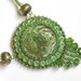 Beaded pendant of Bohemian glass - Magical green necklace FREE SHIPPING