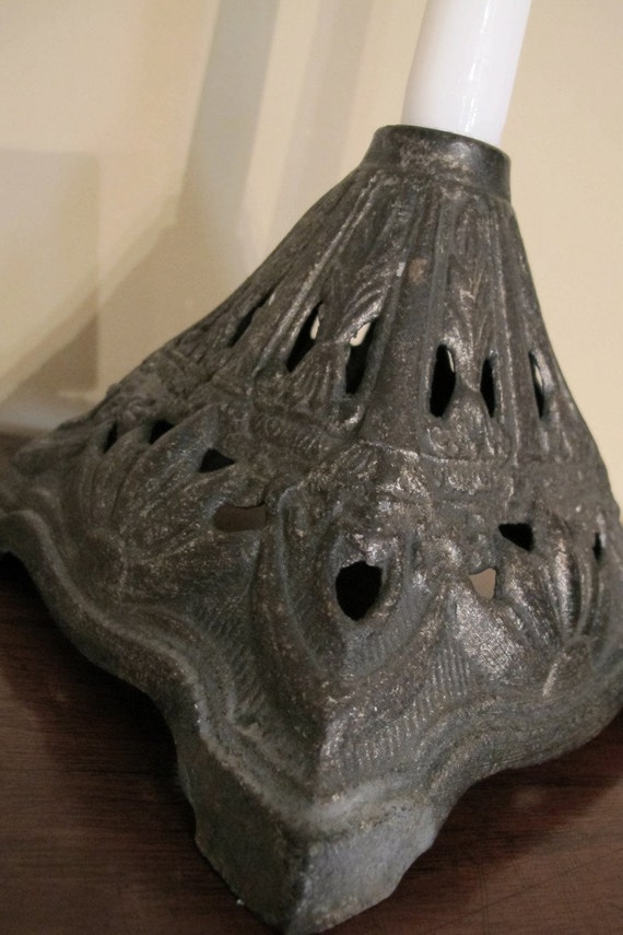 Antique Oil lamp Base Cast Iron from England by FanshaweBlaine