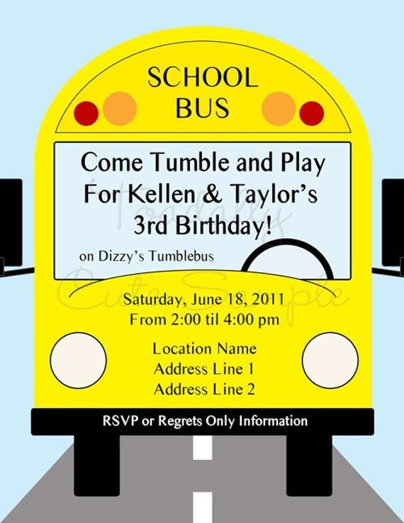 School Bus Invitations 5