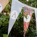 Happy Birthday Party Banner / Garland / Bunting / Pennant Mustard Yellow, Pale Blue, Deep Reds