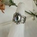 BLACK FRIDAY SALES o Twilights Rainbow Aged Silver and Czech Glass Ring - Rainbow - Silver - Victorian - Floral - Sky - Twilight - Filigree