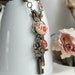 Nightingale Aged Brass and Swarovski Necklace - Red - Pink - Gold - Blue - Romantic - Key - Cross - Birds - Victorian