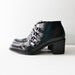 Vintage 90s FOUR BUCKLE Ankle Boots with Chunky Heels - Black Leather Bernardo - Women 6M