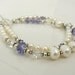 Pearl and Tanzanite Sterling silver Swarovski bracelet