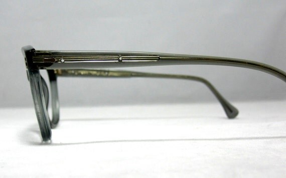 Vintage EyeGlasses Frames Mens Horn Rim Gray Safety Glasses.