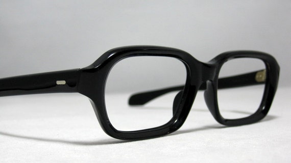 Vintage Horn Rim Eyeglasses 60s Black Mens Eye Glasses