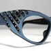 Vintage Cat Eye Glasses Frames. Blue with Rhinestones Cateye Glasses.