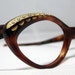 Vintage 50s Cat Eye Glasses. New Old Stock Tortoise with Rhinestones