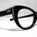 Vintage Cat Eye Glasses Frames. Black with Rhinestones by Marine Optical.