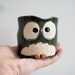 Hooter Owl Mug (Lucy) in Rainforest Blue Handmade Stoneware