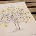 RESERVED (for Tori Parsons) Guest book fingerprint tree, SMALL twisted oak (drawing with 3 ink pads)