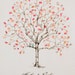 RESERVED (for Eva Villar) Rush Guest book fingerprint tree, MEDIUM jacarenda (drawing with 1 ink pad)
