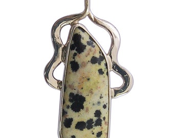 Dalmatian Jasper Pendant Set in Sterling Silver pdalf1757
