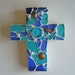 Mosaic Cross Beach Glass and metal charms