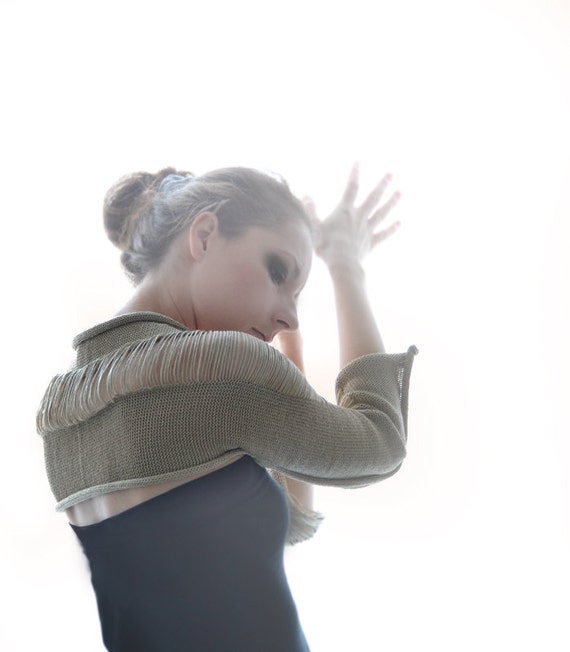 Beige knit shrug, Holiday gift, Paris fashion