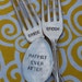 Bride and Groom Vintage Wedding Spoon and Fork Table Marker Set
