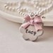 Pretty Little Bow- Personalized Flower Necklace For Little Girls - Hand Stamped by jessicaNdesigns