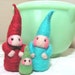 Gnome doll family needlefelted bright colors, toy or fun decor for children set of 3 dolls