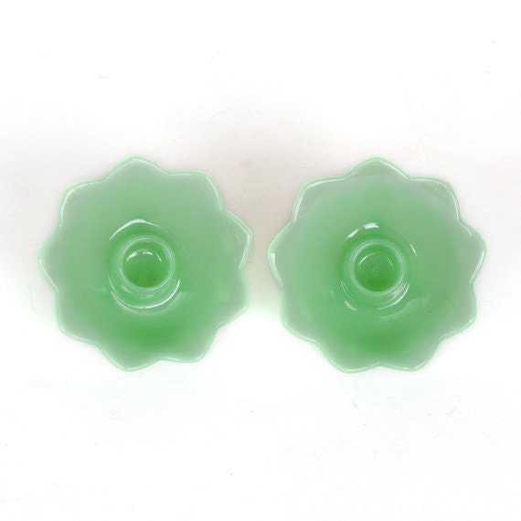 Fenton Jadeite Candle Holders