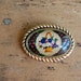 vintage glass brooch / 1940s jewelry / intaglio / FLOWER PATCH