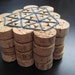Wine Cork Coasters - Set of Four in Muted Teal and Powder Blue