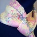 Pink and Yellow Handmarbled Scarf