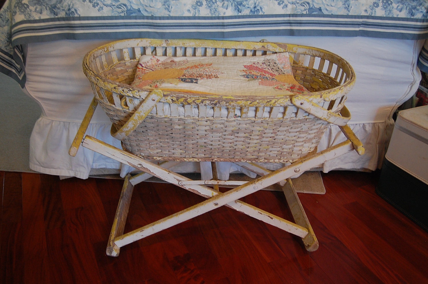 antique wicker doll bassinet