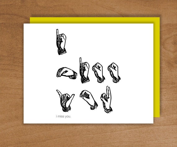 Items Similar To I Miss You Sign Language On Etsy