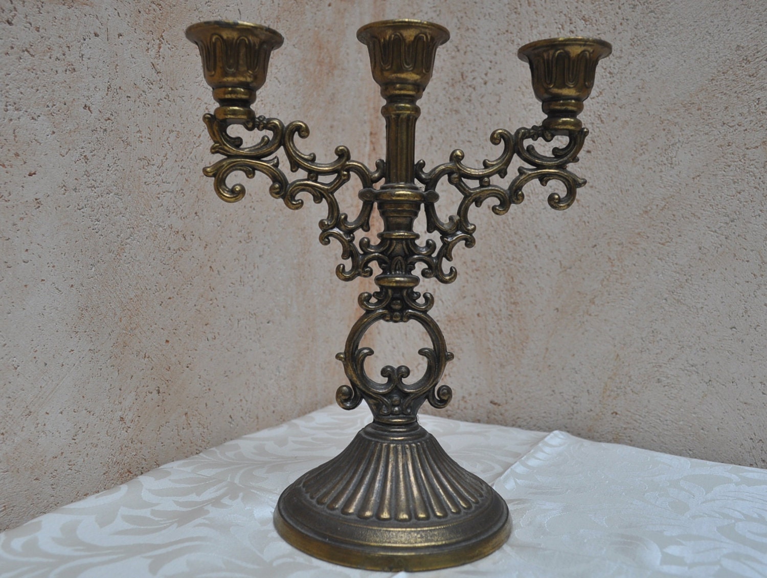 Ornate Vintage French Brass Candelabra by LaManche on Etsy