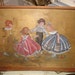 Shabby Folk Art Vintage Scandinavian /Swedish Primitive wood tray hand painted children Cottage Chic