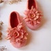 RESERVED Handmade Felted slippers with flower decoration RESERVED