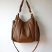 SALE Pebbled leather handbag - OPELLE Lotus Bag Purse - with Zipper Pockets in Fawn