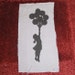 Punk Patch - Balloon Girl Sillouhette - Inspired by Banksy Street Art - Black Ink on Grey Canvas