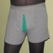 DISCOUNT: Boxers, Douglas Fir Tree, Large, Green Ink on Grey Shorts - Silkscreen Screenprint Image gray