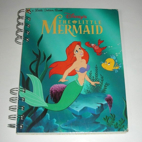 Disney's LITTLE MERMAID Handmade Journal upcycled