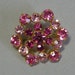 Vintage Shades of Fuchsia Rhinestone Brooch
