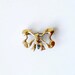 1800s Bow Pin Victorian Gold Chatelaine Watch Fob Hook Sterling Silver Clasp