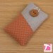 iPhone 5 / iPhone 4 4S pouch / iPod sleeve / white polka dots over orange