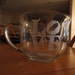 Love etched coffee tea or hot chocolate mug