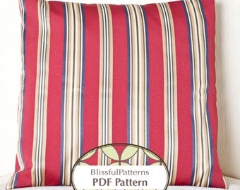 Envelope Style Pillow Case - PDF Sewing Pattern - INSTANT DOWNLOAD - By BlissfulPatterns