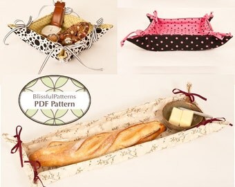 Fabric Bin with Ties PDF Sewing Pattern - FREE Shipping - by BlissfulPatterns