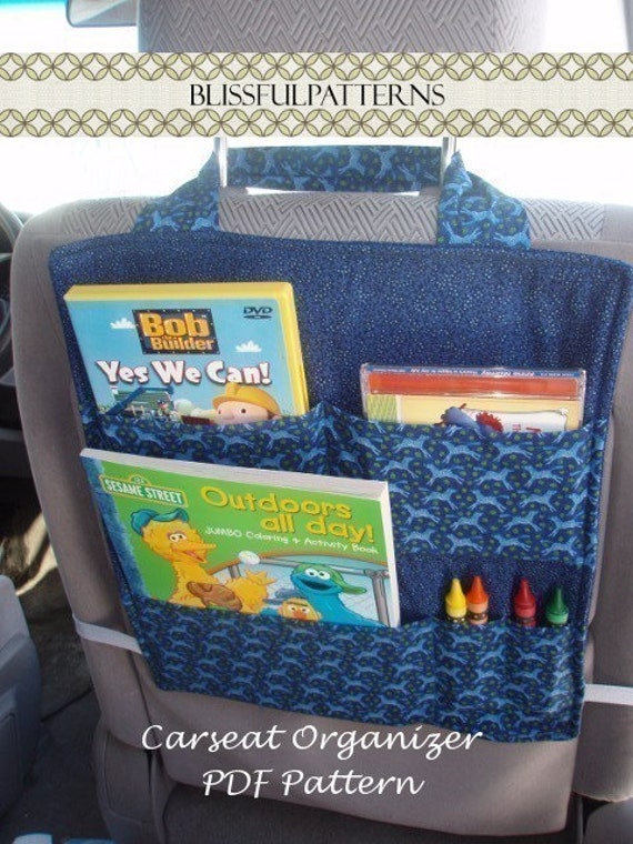 Car Seat Organizer PDF Sewing Pattern FREE by BLISSFULpatterns