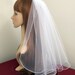 Bridal Veil 1 Tier Illusion Tulle White Elbow Length Half Circle with Babyhem Edge