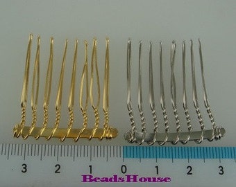 wholesale HC-01-08GD 60pcs Hair Comb w/ 8pin. NICKEL FREE