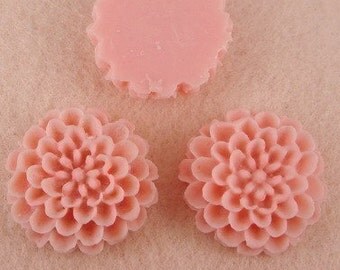 622-182-00-CA 4pcs Pretty Chrysnthemum Cabochons. Salmon.