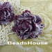 2pcs (674-00) Large Peony Pendant Cabochon,Amethyst