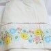 Vintage sheet, Twin Flat, White with multi floral border